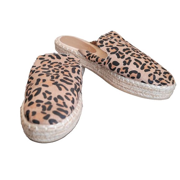 Francescas Espadrille shoe slip On Slide 8 Leopard - Picture 3 of 13